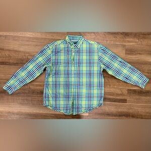 John Bartlett size XL Men's Checkered Shirt - Blue and Green button down shirt